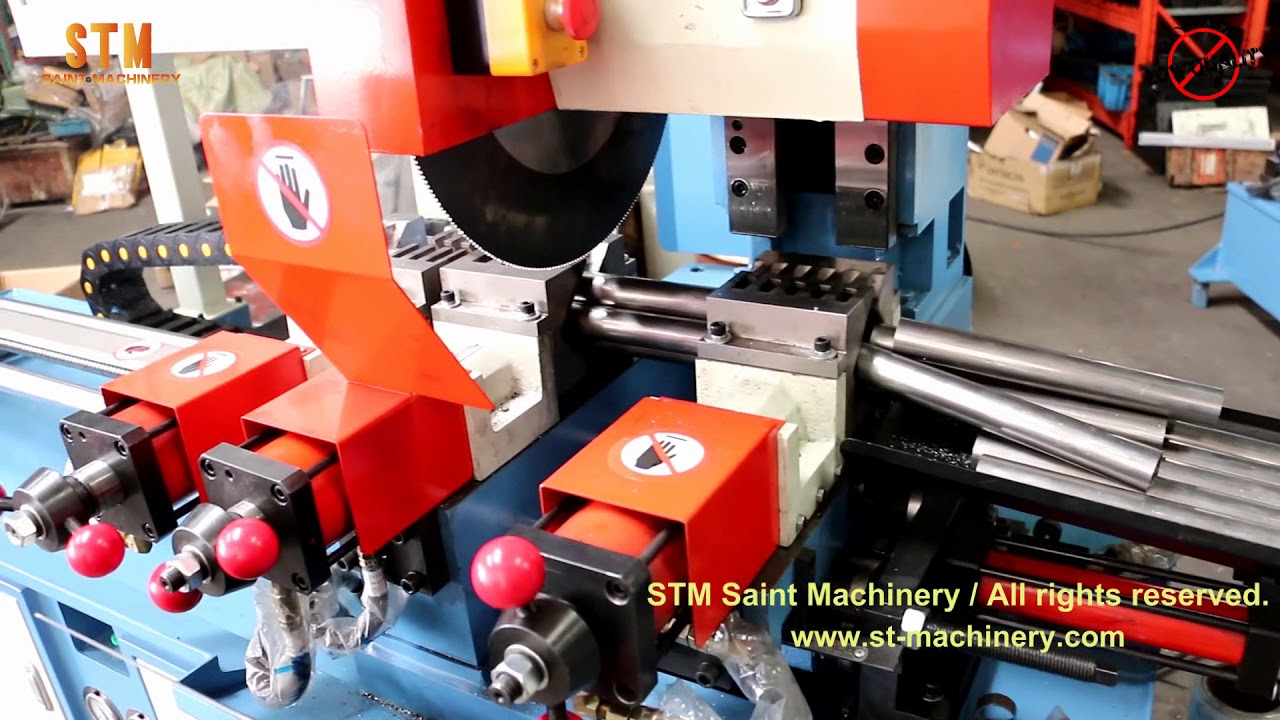 Automatic tube bundle cutting machine and brush deburring machine Máquina Cortadora de tubos