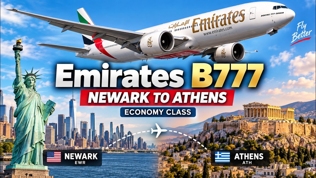 Flight Report - Emirates Economy Class from New York Newark to Athens Greece in a Boeing 777-300ER