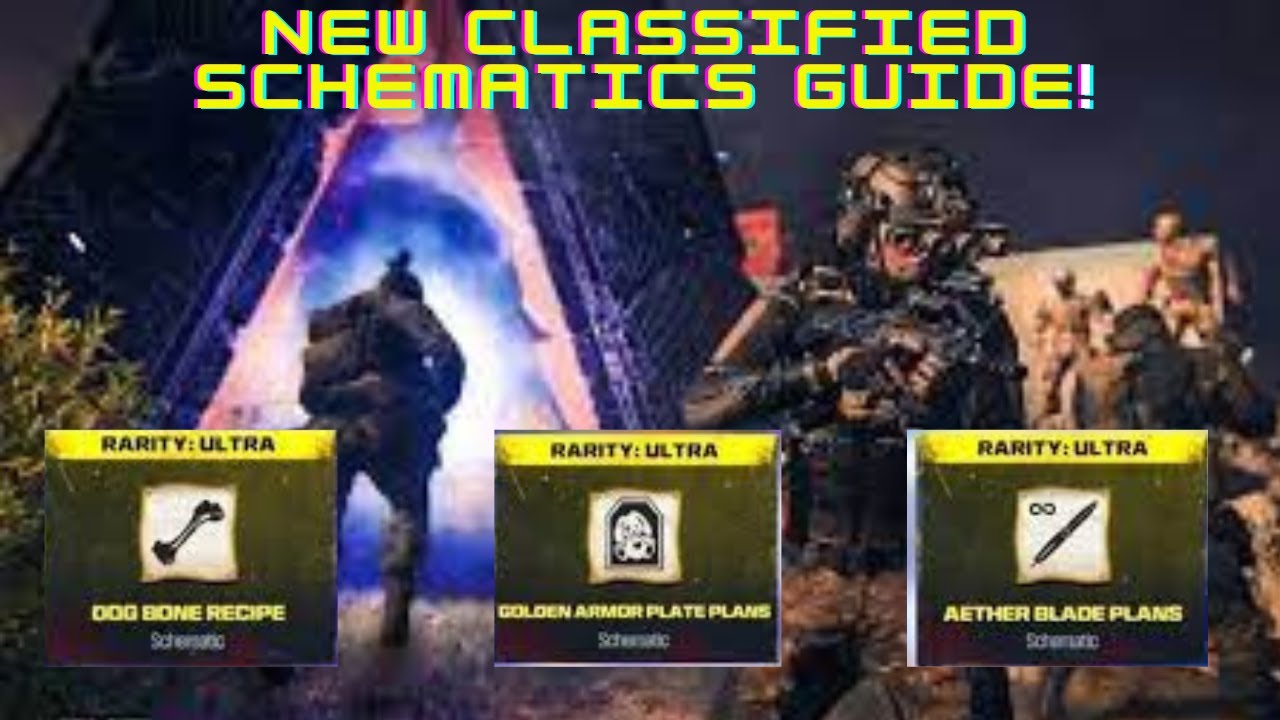 HOW TO GET AETHER BLADE, GOLDEN ARMOR PLATES AND DOG BONE SCHEMATIC GUIDE! (MW3 ZOMBIES SEASON 1)