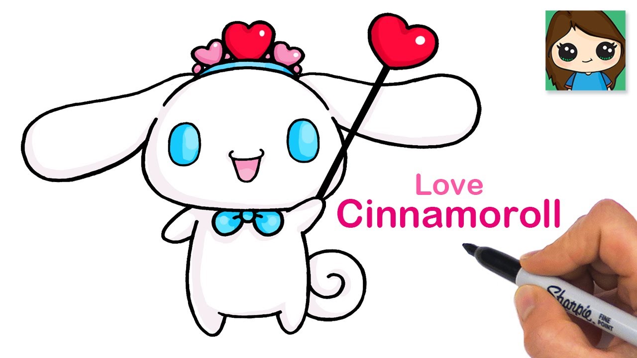 How to Draw Love Cinnamoroll Holding a Heart Wand