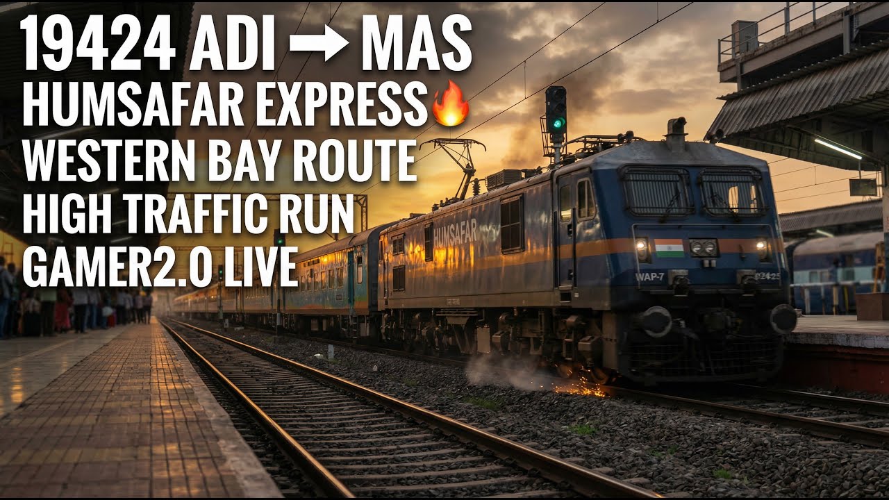 🚆 19424 ADI MAS Humsafar Express LIVE | Western Bay High Traffic Run 🔥