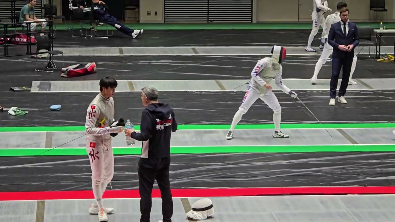 FIE Fencing World Cup 2024 Dec Mens foil T128 Leung Chin Yu vs  vs  HAYASHI Shoren 20241206