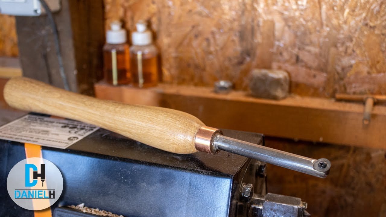 Making round carbide lathe tool + oak handle