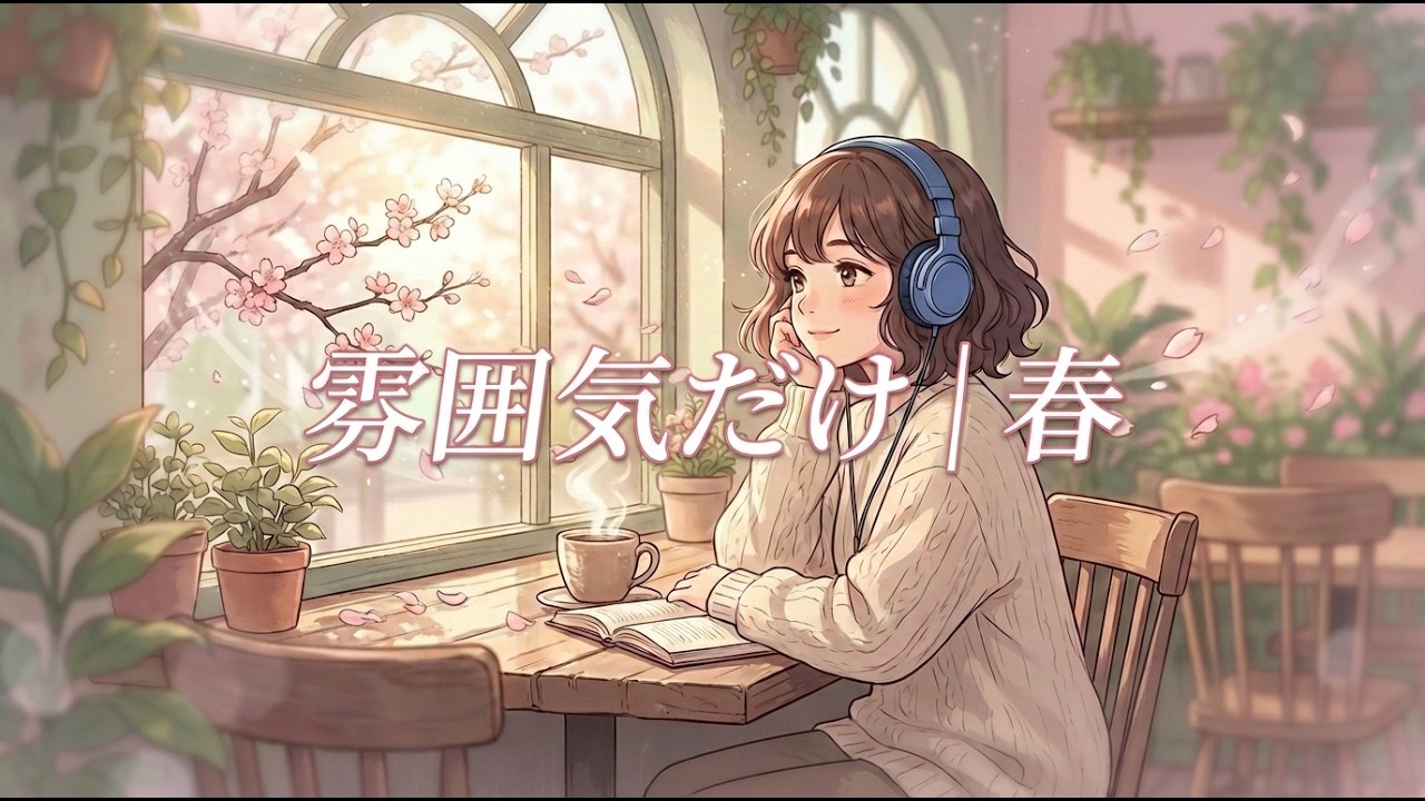 春のカフェ Just Vibes 🌷 気分がいい日に聴きたい、やさしいアニメ風ムード音楽｜4時間