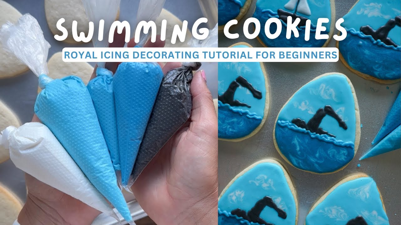 Swimming Cookies: Easy Sugar Cookie Decorating Tutorial with Royal Icing