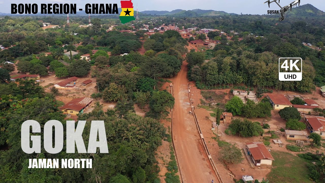 Goka Jaman Aerial view in the Bono Region of Ghana 4K