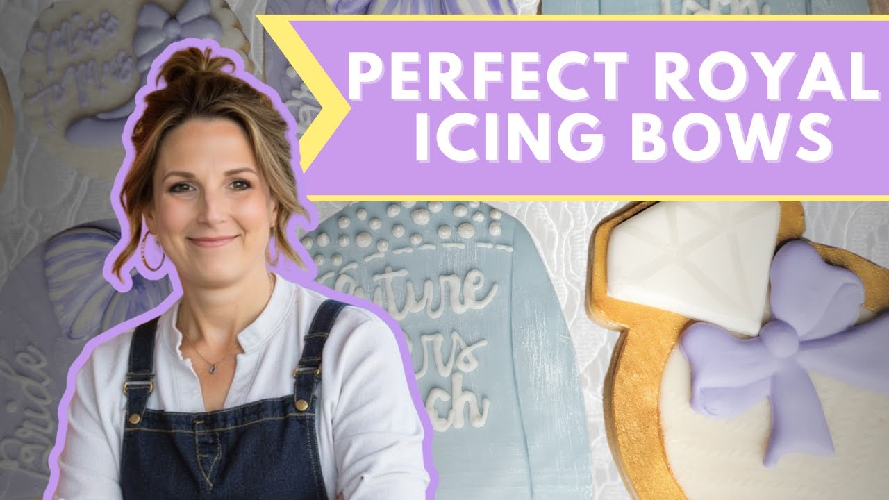 Royal Icing Transfers on Rolled Buttercream Bachelorette Cookies | Lavender Bows 