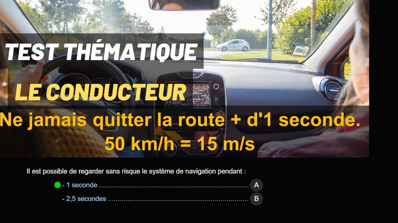Test thématique : Le conducteur (25%) - 5 Q&R - Réussir le code de la route - Série 5