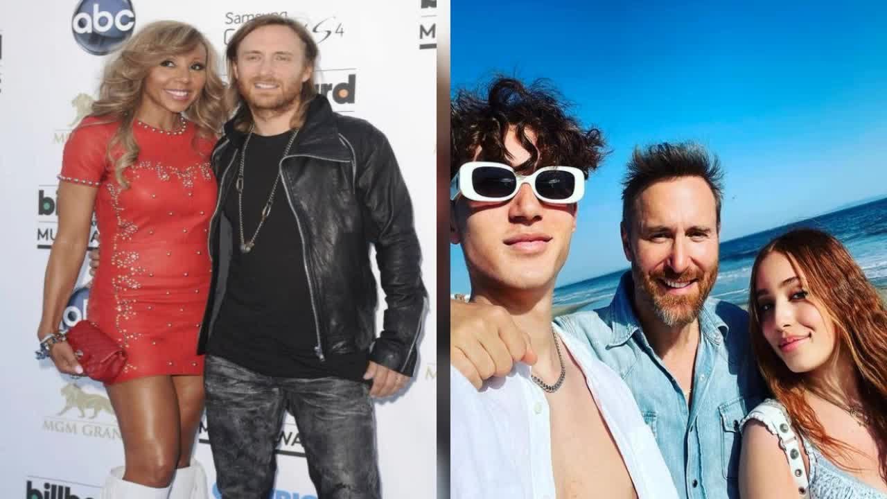 David Guetta  Rare selfie avec ses deux enfants, sa fille Angie @ encore grandi !