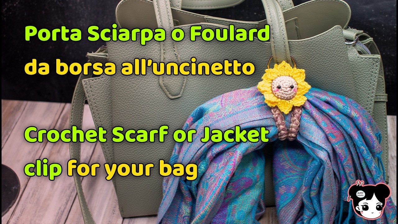 Tutorial Porta Sciarpa o porta foulard da borsetta all'Uncinetto