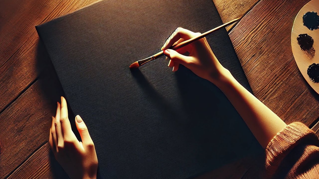 From Black Canvas to Breathtaking Nature | Painting step by step for beginners