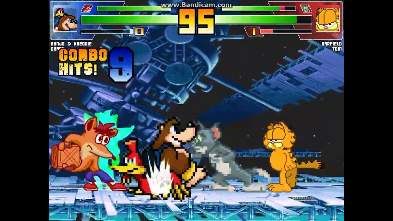 MUGEN battle #7823: Banjo & Kazooie & Crash vs Garfield & Tom