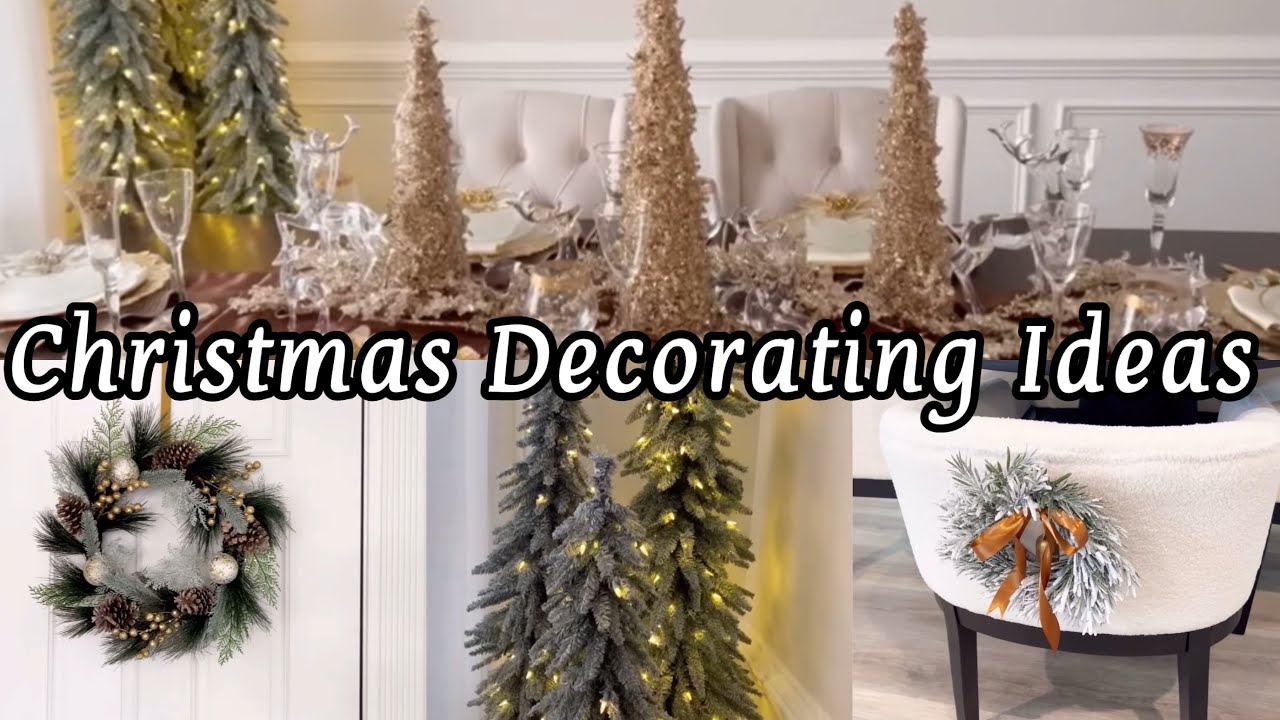 Christmas Decorate With Me | Entryway/ Living & Dining Room | Modern Glam  #christmas  #viralvideo