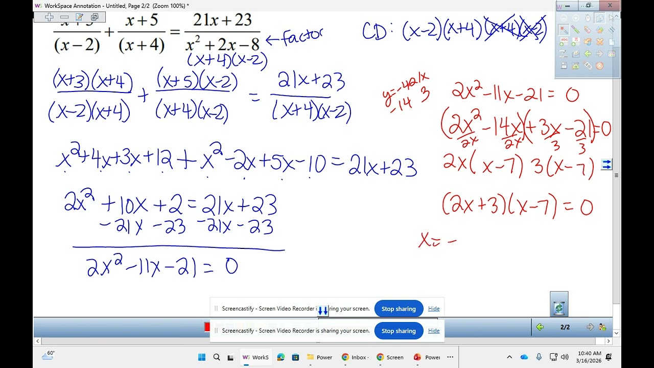 Pre Calc Midterm Review Rational Expressions Unit