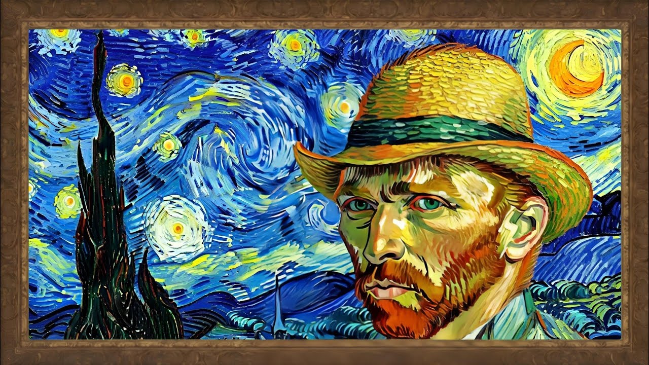 Van Gogh Masterpiece Screensaver 4K | Starry Night & Self-Portrait | Vibrant Art for Frame TV