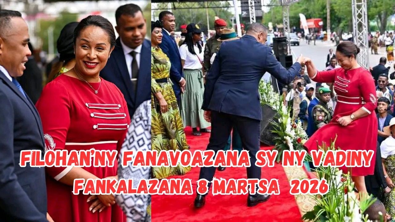 Ny filohan'ny Fanavaozana ny kolonely Michael Randrianirina mivady nandritra ny fankalazana 8 martsa