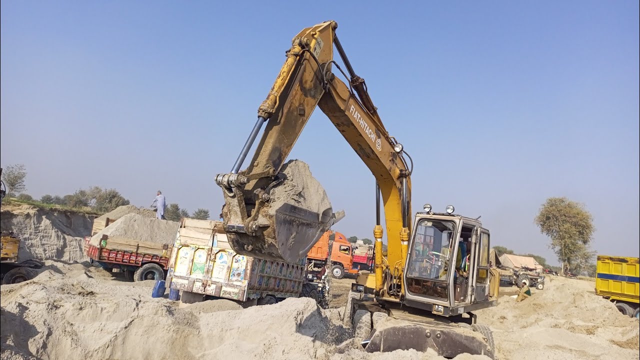 Hitachi Excavator Loading Trucks | Excavator Sand Mining Operation | Excavator Loading Dumper HD