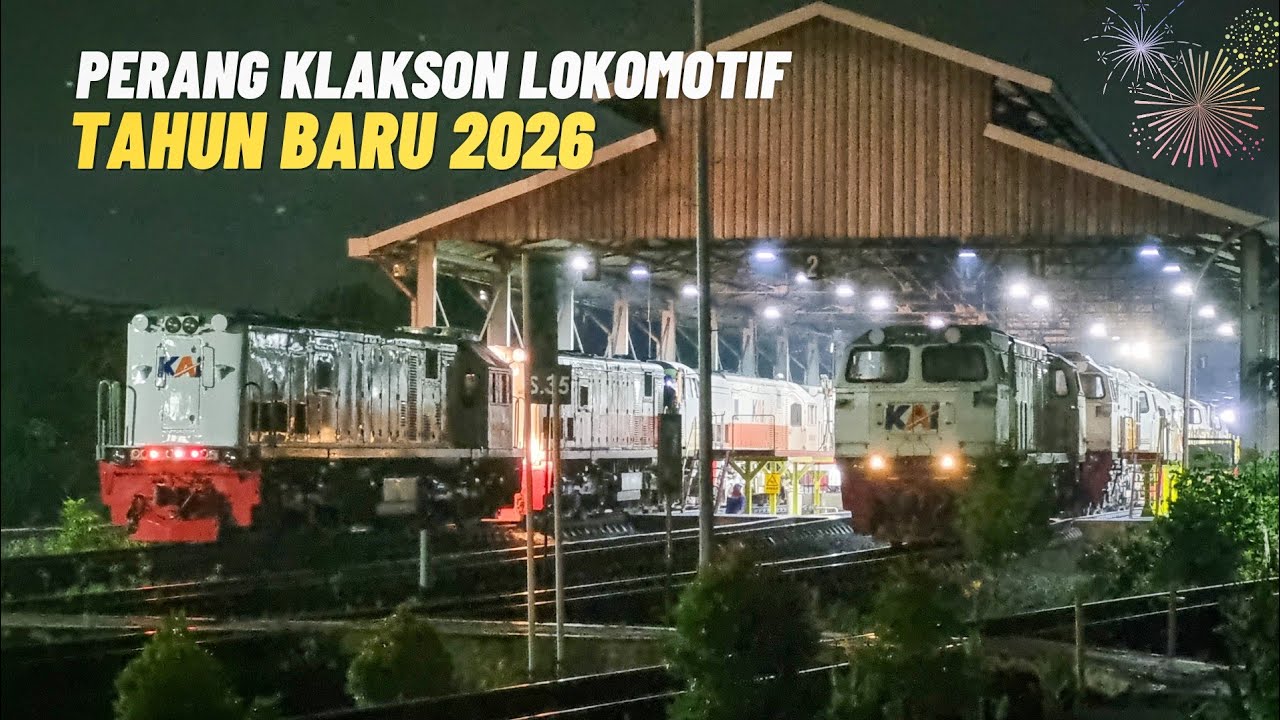 Perang Klakson Lokomotif Spesial Malam Pergantian Tahun 2026 di Dipo Lokomotif Cipinang