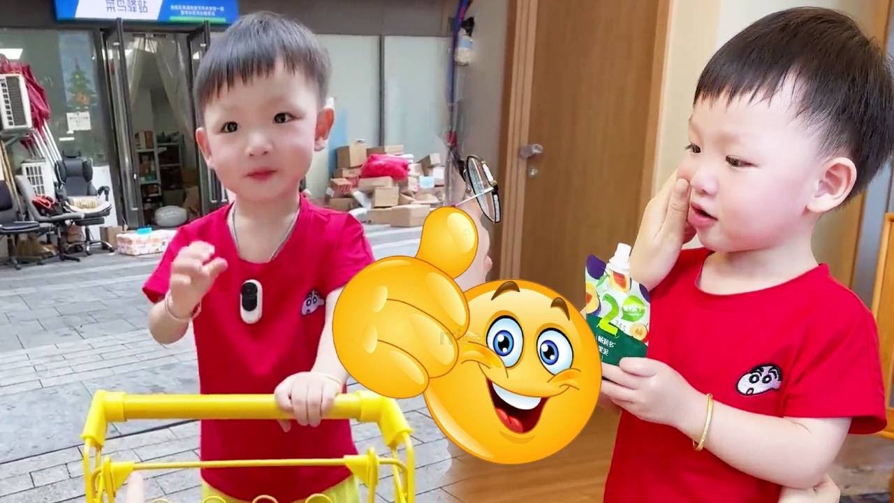 2岁宝宝第一视角拿快递之宝宝果泥 ，小姐姐找不到，还知道找他大哥帮忙#人类幼崽#童言童语