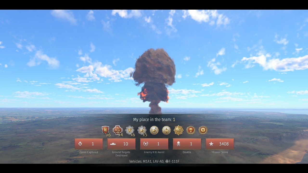Nuke match with the M1A1 (Warthunder stream highlight)