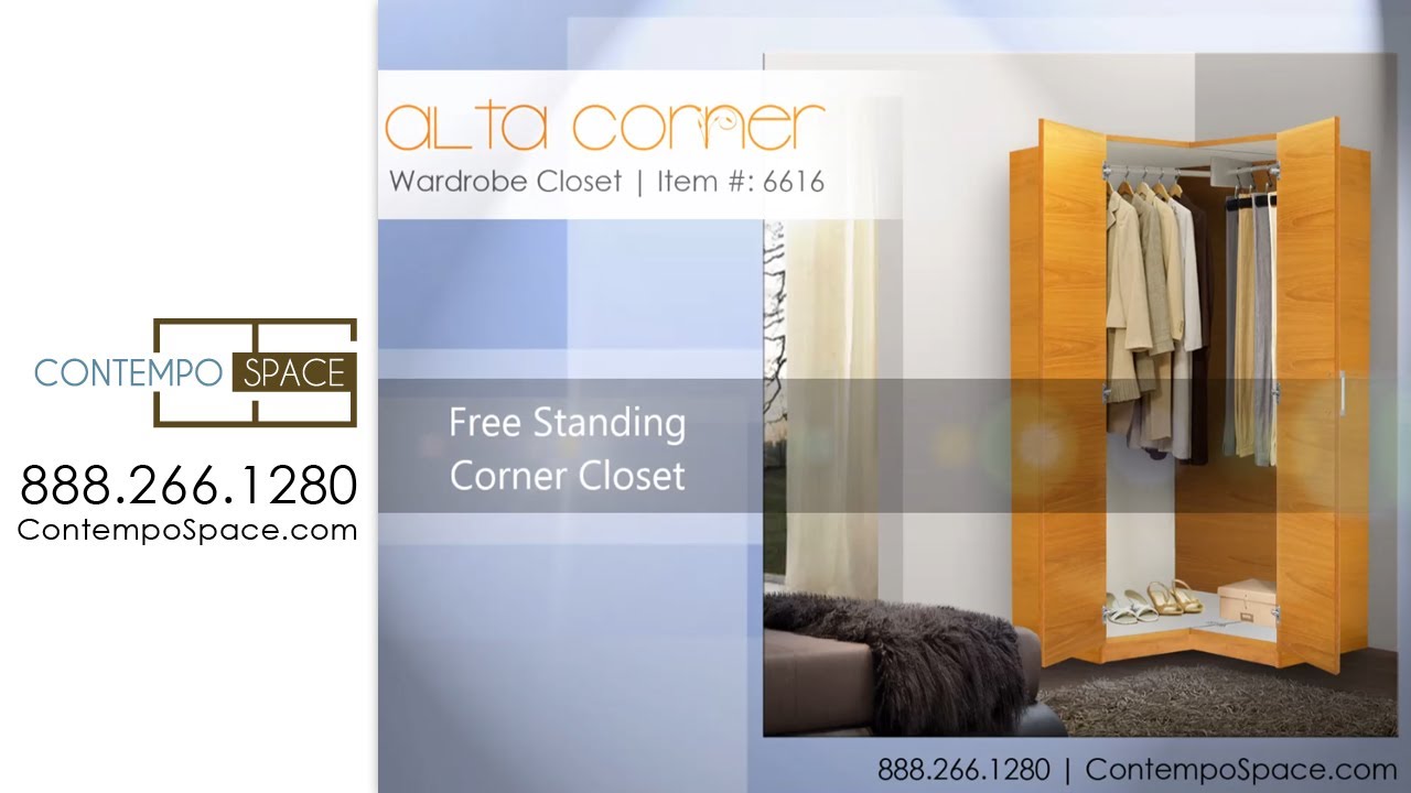 Alta Corner Wardrobe Closet - Free Standing Corner Closet | Item #: 6616