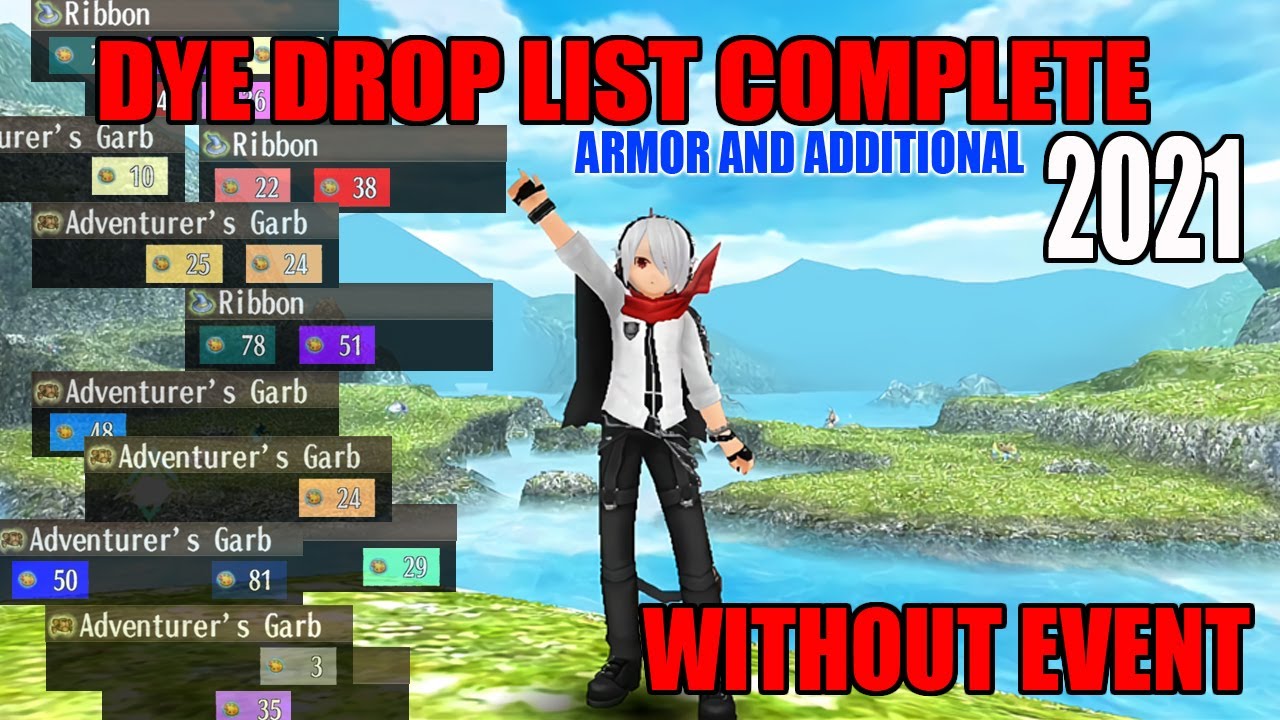 Dye List Complete Without Event 2021 | Toram Online