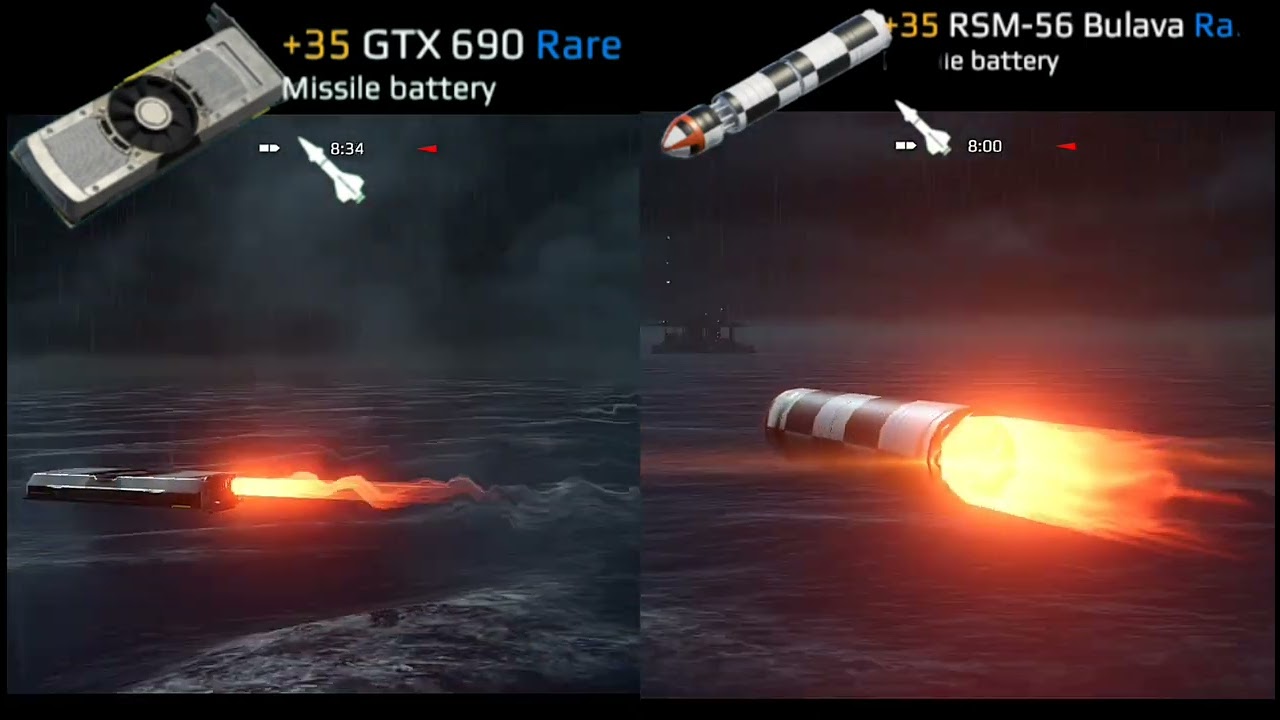 Modern Warships GTX 690 Vs RSM Bulava Nuclear ☢️ Missile Modern Warships Missile Animation Video