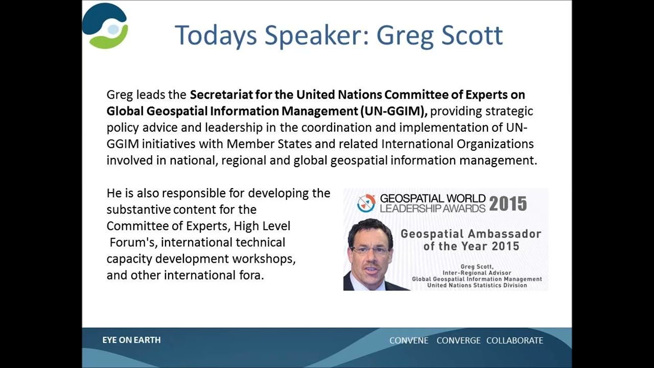 Greg Scott (UN-GGIM) Discusses Geospatial Information Management for Sustainable Development Goals