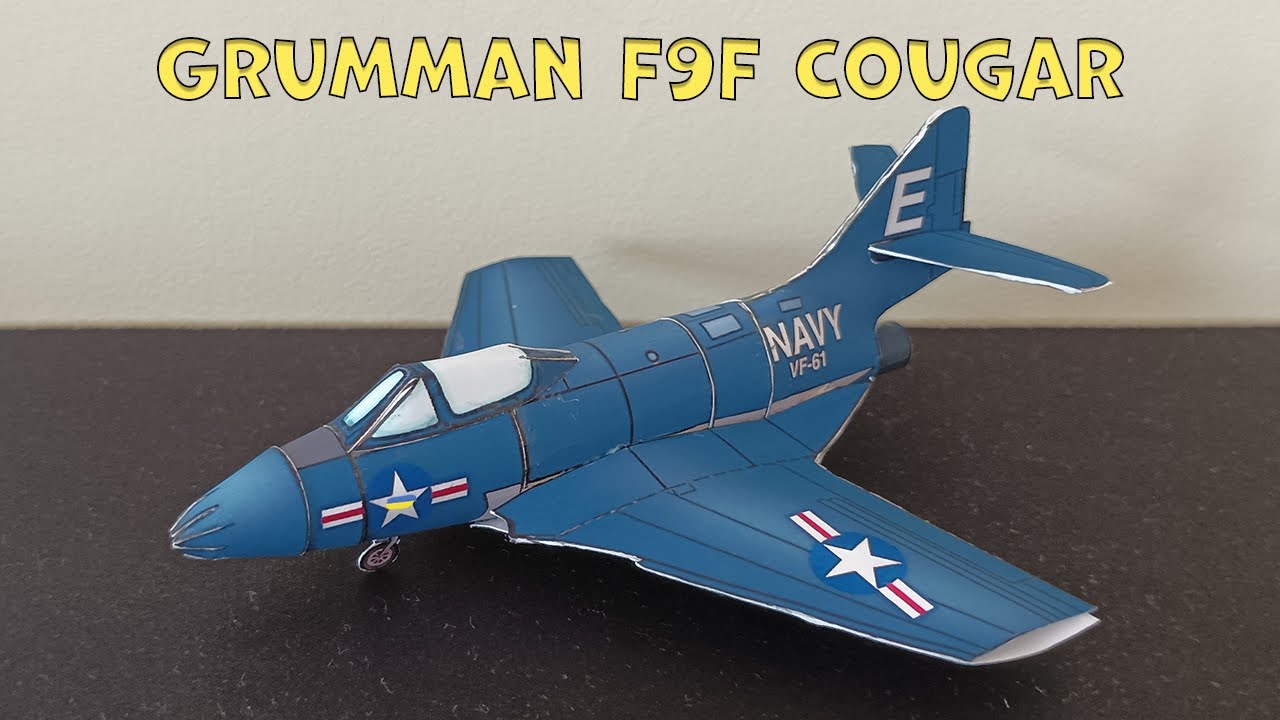Grumman F9F Cougar Paper model | DIY Paper Crafts | How To Make a Paper F9F Cougar