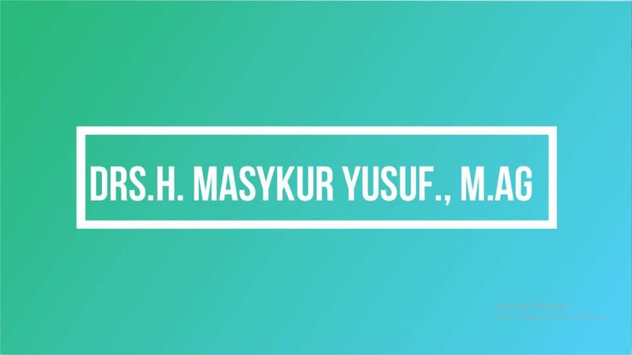 Drs  H  Masykur Yusuf., M Ag