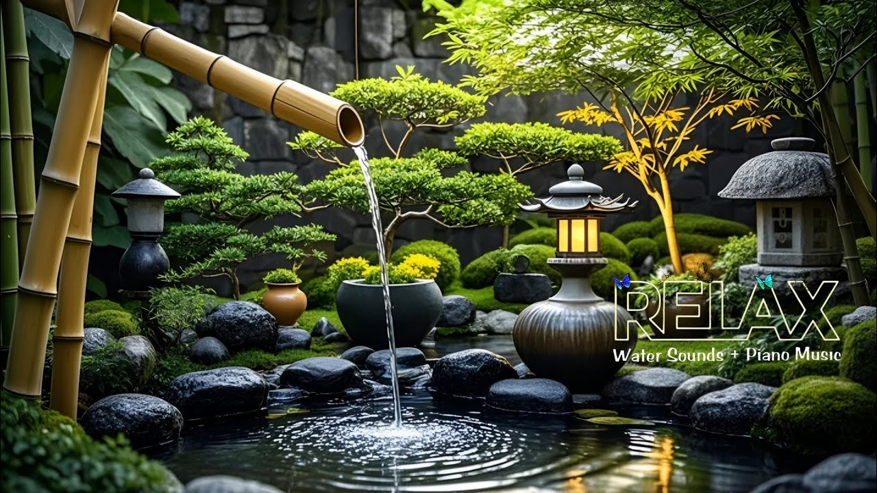 Relaxing Music with Bamboo Water Sounds 🌿 Healing Insomnia, Calming Anxiety & Depression, Deep Sleep
