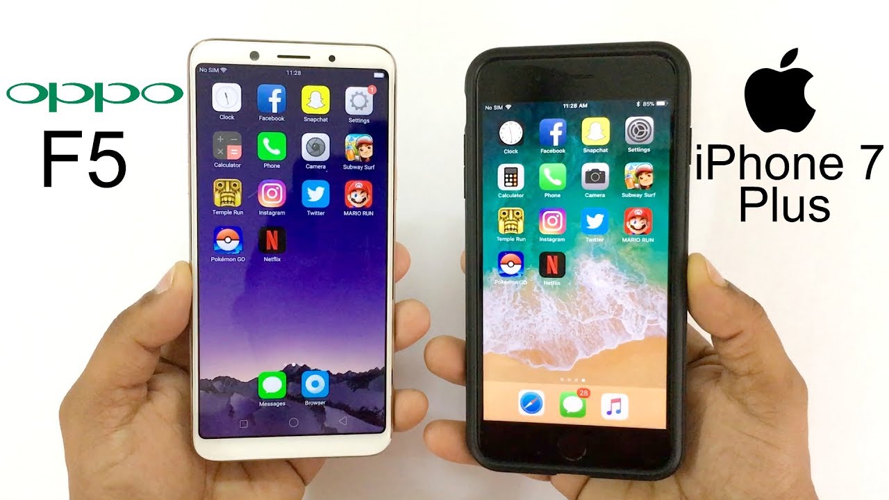 Oppo F5 vs iPhone 7 Plus Speed Test!