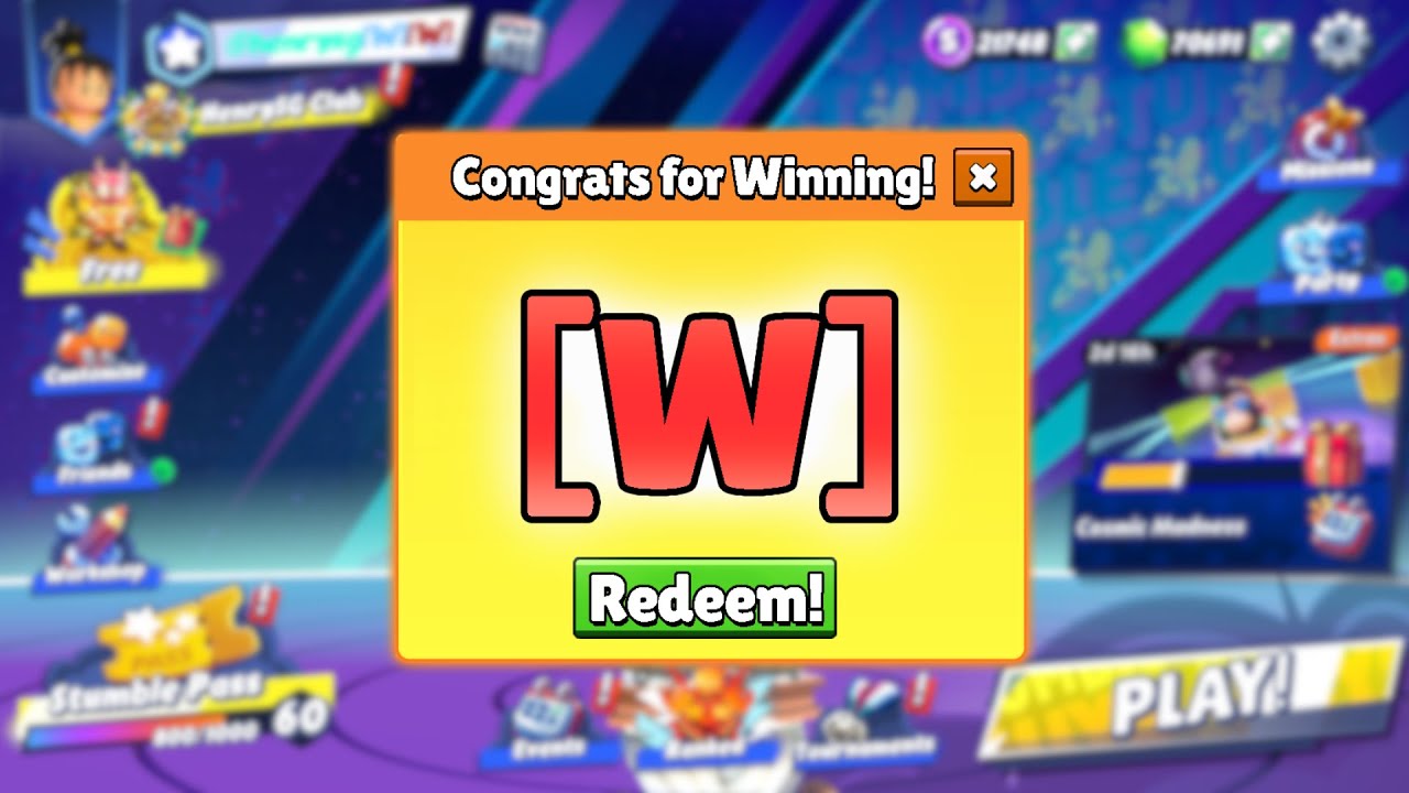 I WON A Red [W] In Stumble Guys