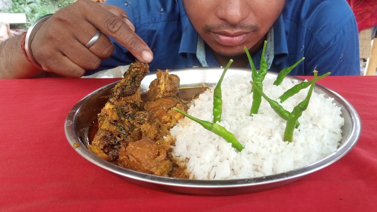 Aaj/Chawal/Rohu Machali/Mircha/Mukbang/Asmr Eitang