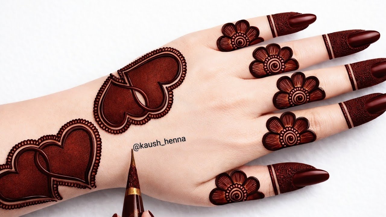 Valentine's special simple unique style mehndi design |new easy mehndi design 2026 |mehandi designs|