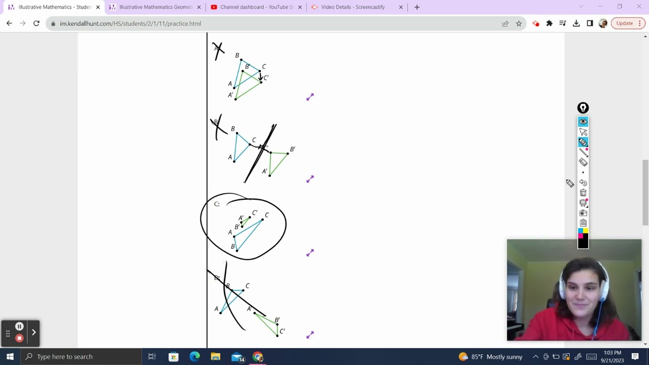 Illustrative Mathematics Geometry Unit 1 Lesson 11 Practice Explained