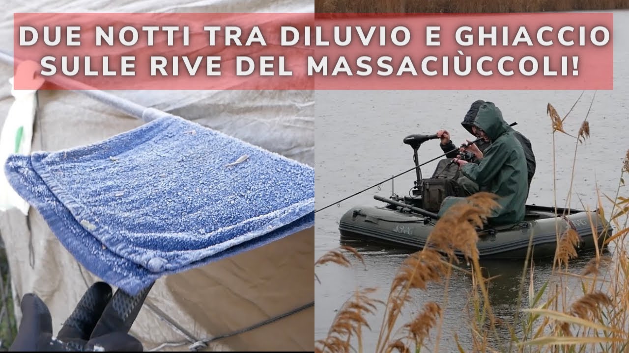 Bivacco pesca - 2 notti al diluvio e ghiaccio sulle rive del Massaciùccoli #tenda #freddo #ghiaccio