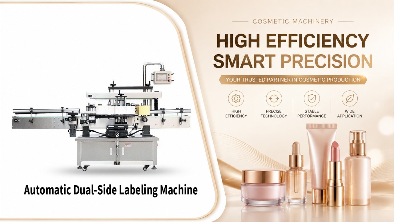 Automatic Double-Sided Labeling Machine for Front & Back Bottle Labeling | SPIK Machinery