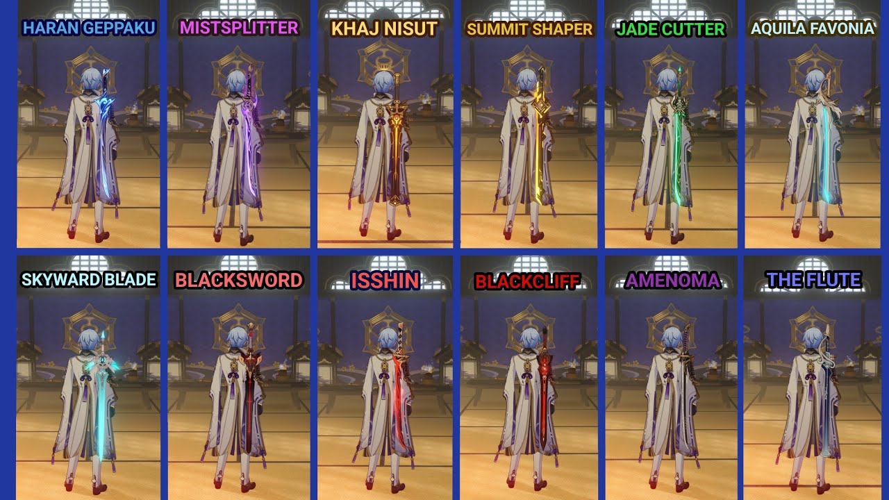 Kamisato Ayato - Weapon Comparison - Genshin Impact