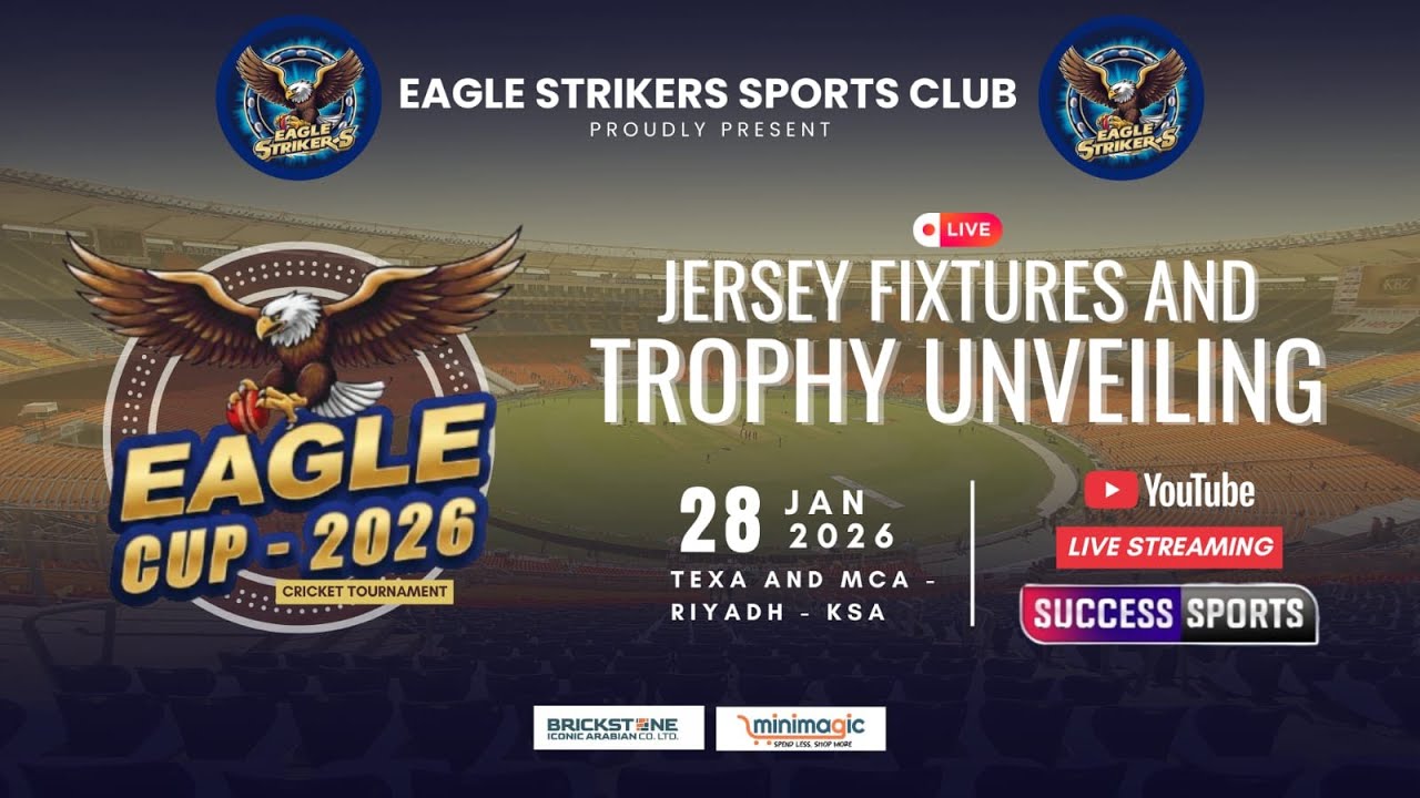 | EAGLE STRICKERS SPORTS CLUB RIYAD KSA | PRESENTS | JERSEY FIXTURES & TROPHY UNVEILING |