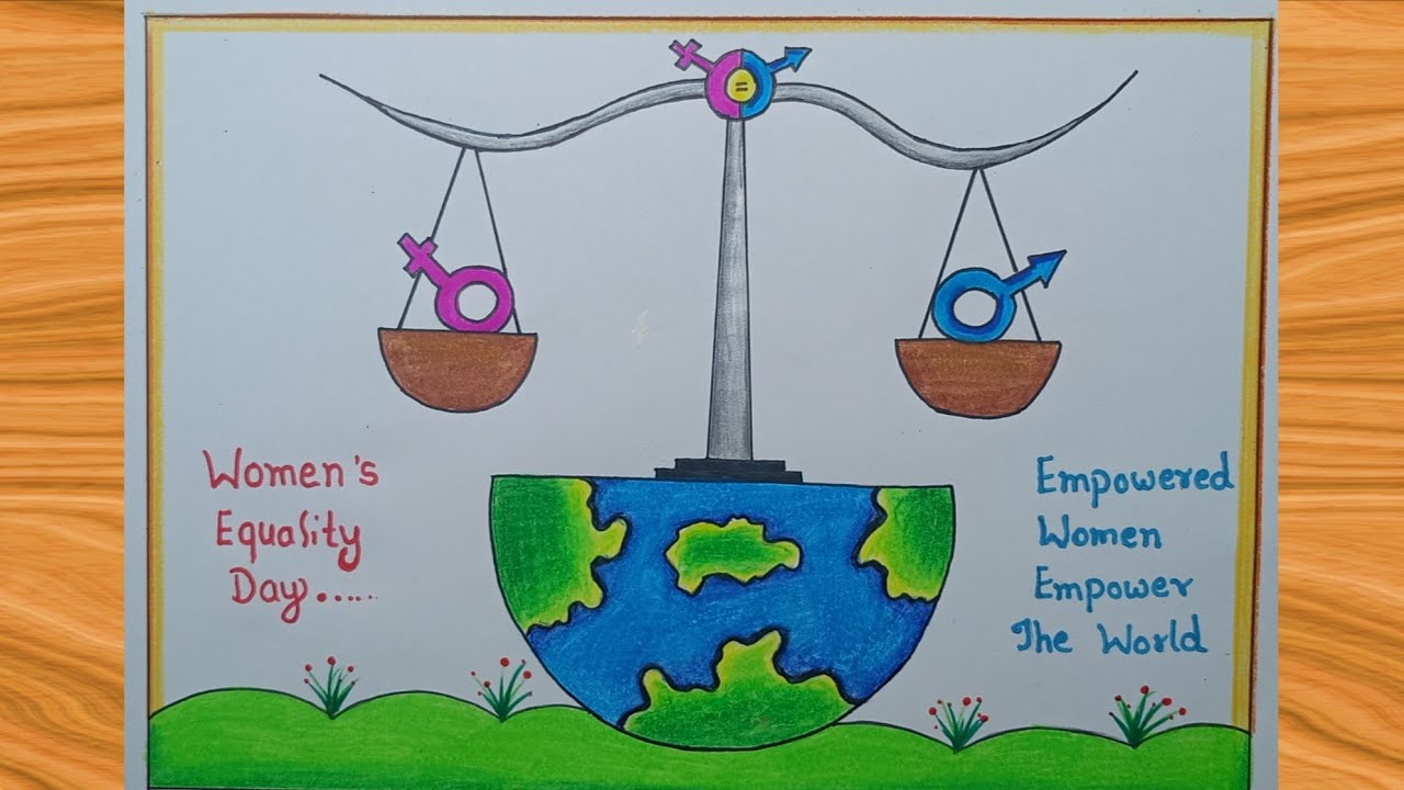 Women's Equality Day Drawing || Women's Equality Day Poster Drawing easy || Gender Equality Drawing 