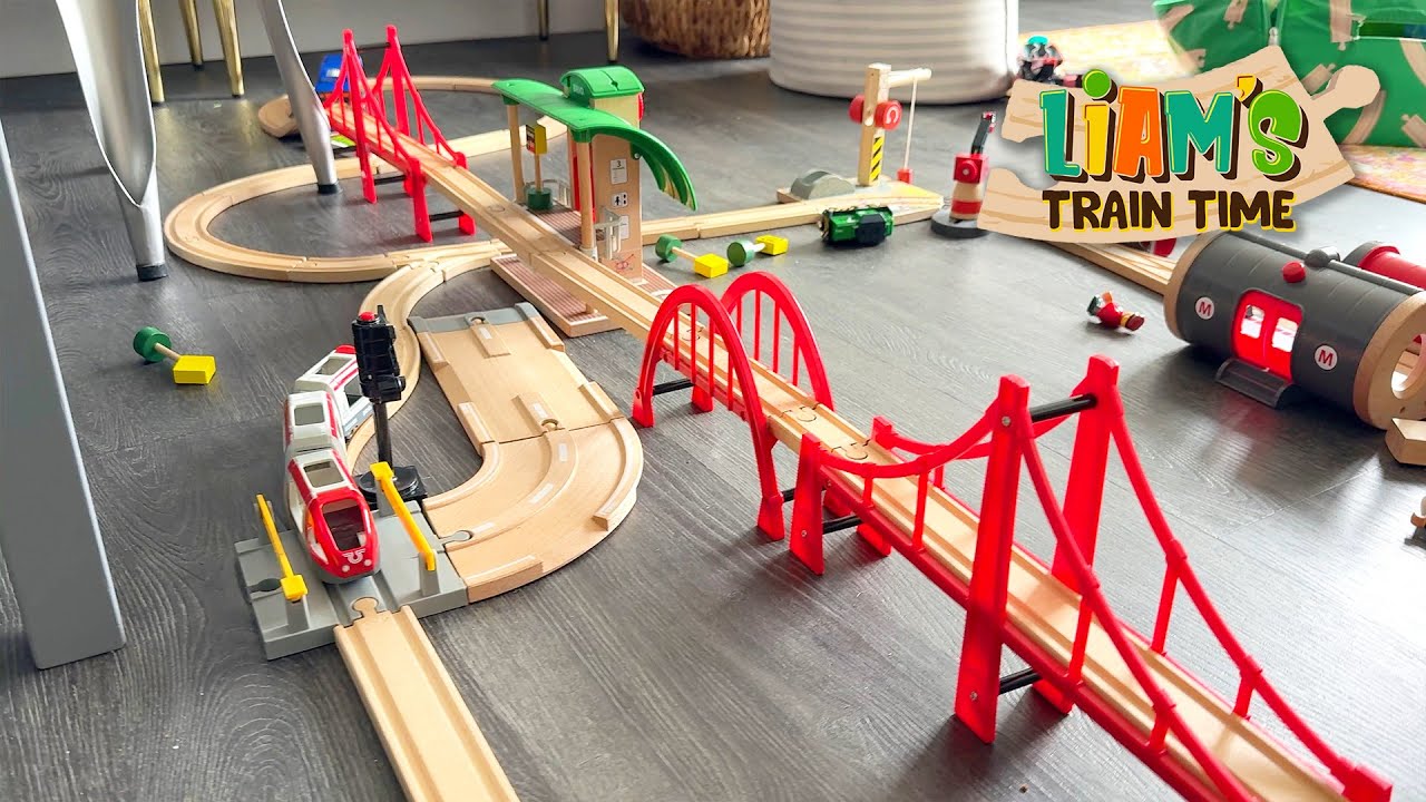 Liam Builds His Biggest Wooden Train City Yet