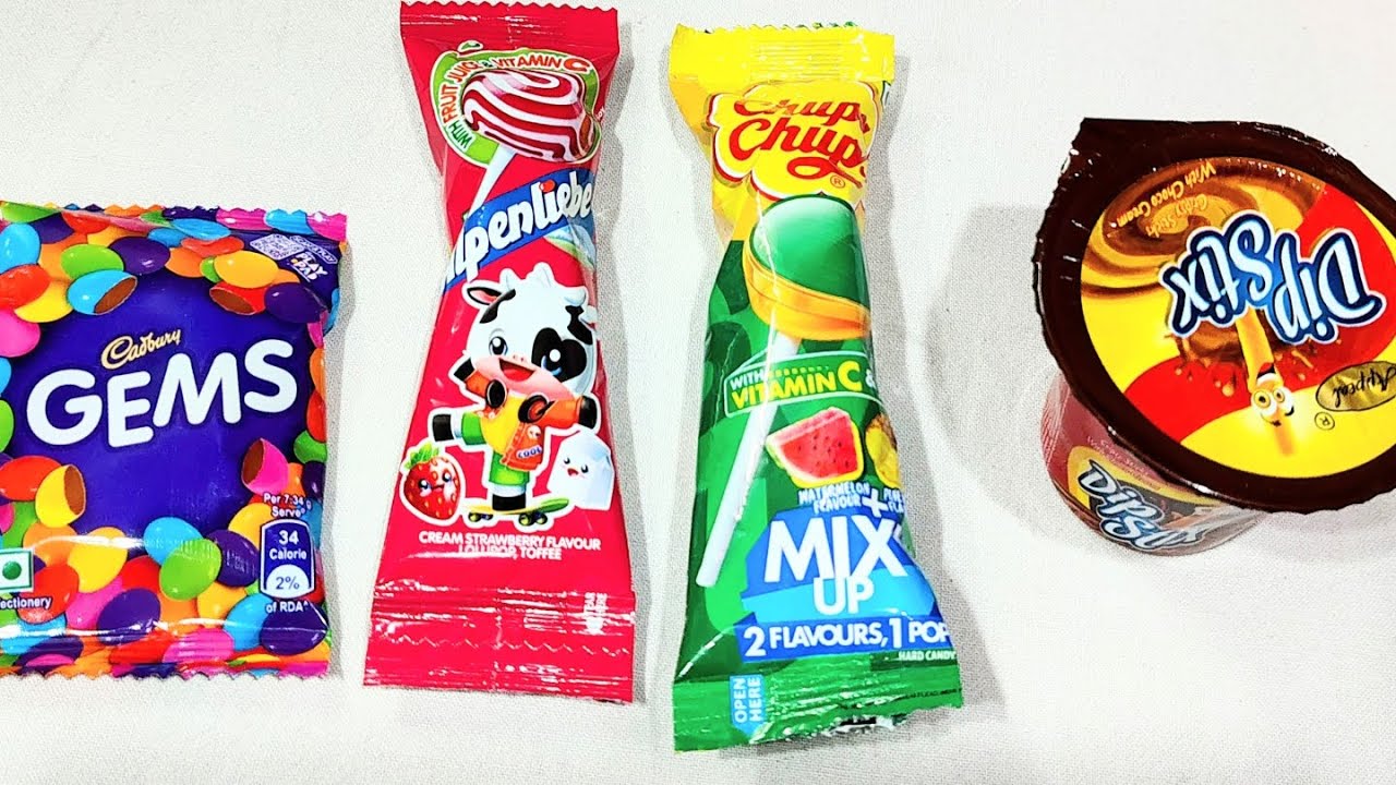 ASMR colourful lollipop and gems unpacking 