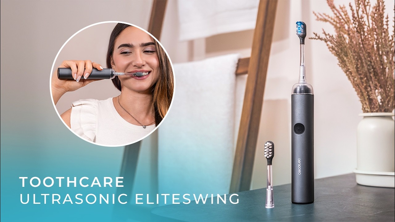 Elektrische Zahnbürste ToothCare UltraSonic EliteSwing mit Technologie, 2 Bürstenköpfen und 4 Modi