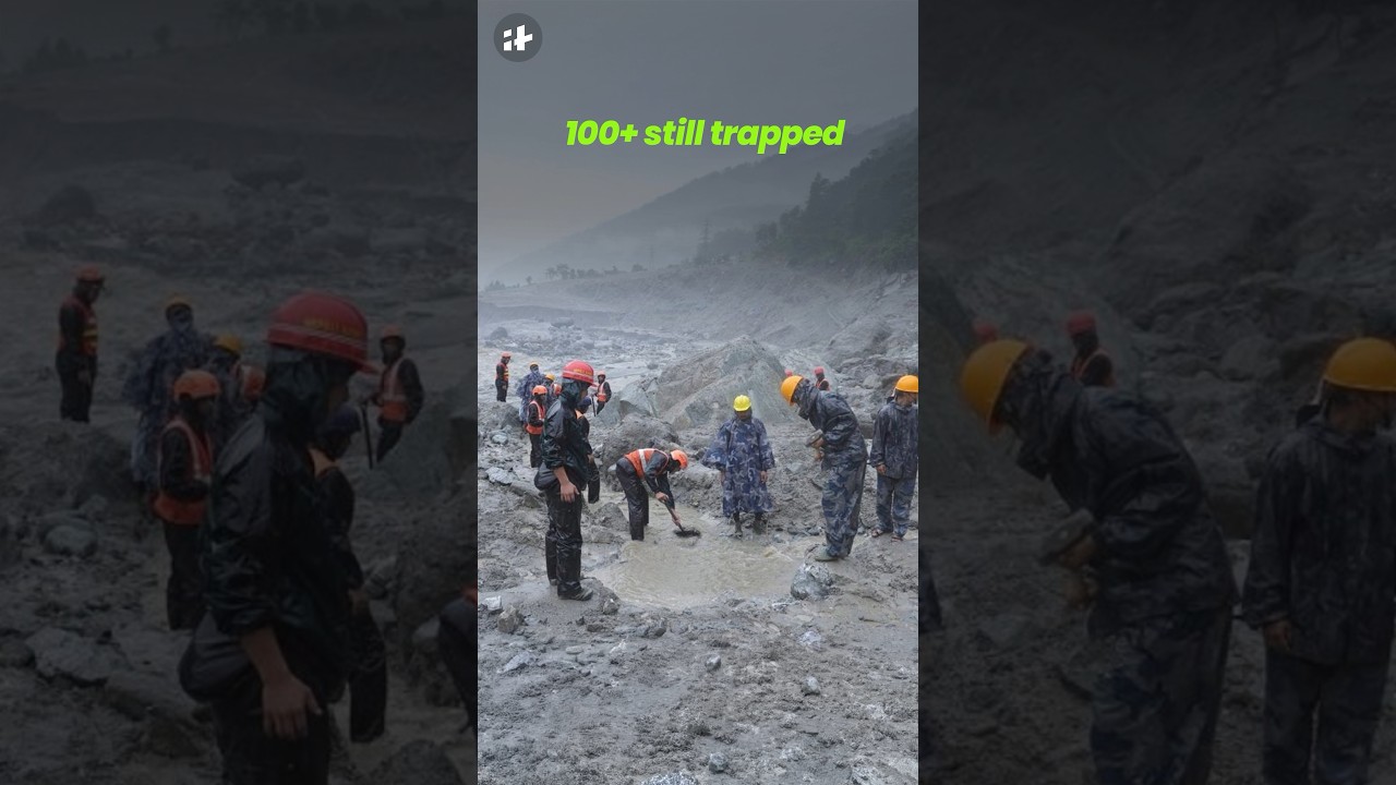 nepal floods: rescue teams race to save 100+ people trapped in hydropower plant #shorts