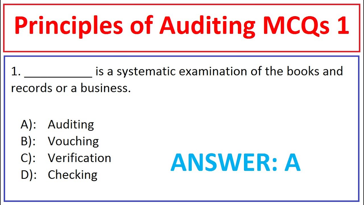 Principles of Auditing MCQs | Senior Auditor Test Preparation | Commerce MCQs | Auditing MCQs |
