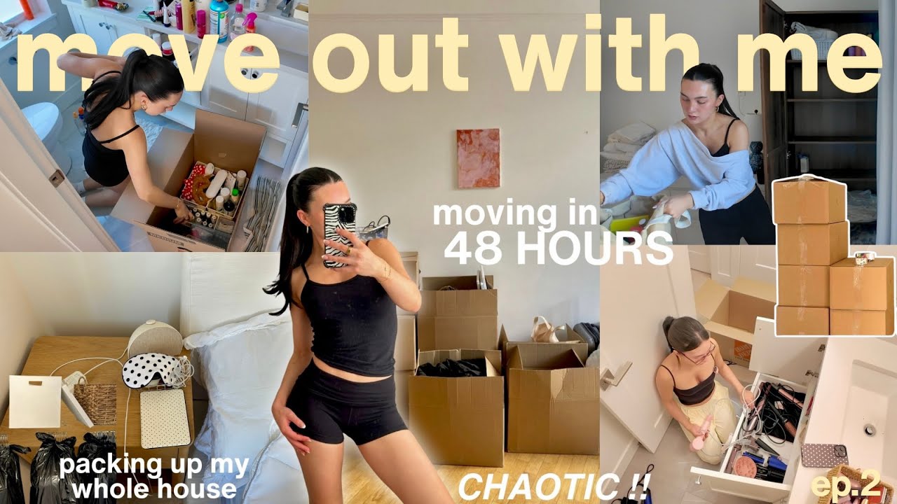 packing up my ENTIRE HOUSE IN 48 HOURS 📦!! move out with me *chaotic*