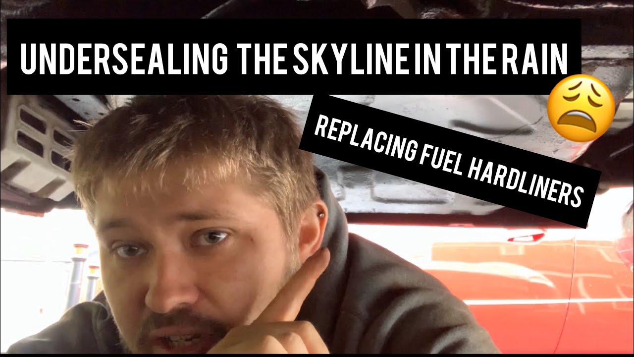 Replacing fuel hard lines on the R33 Skyline and undersealing in the rain ☔️