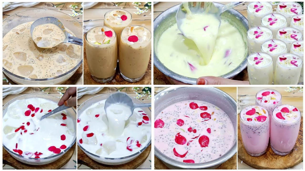 4 Different Iftaar Special Milk Sharbat Recipe | Rabdi Dudh | Badam Milk | roohafza Milk Sharbat