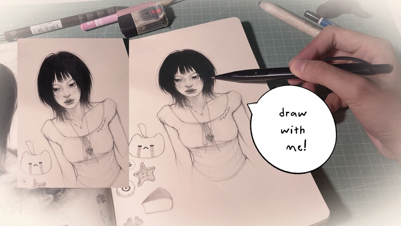 pencil drawing practice on cozy slow days